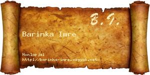 Barinka Imre névjegykártya