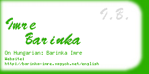 imre barinka business card